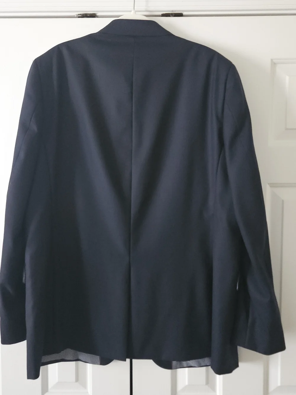 Stafford Men's Navy Solid 100% Wool Blazer Suit Jacket 2-Button Gold Button 48L